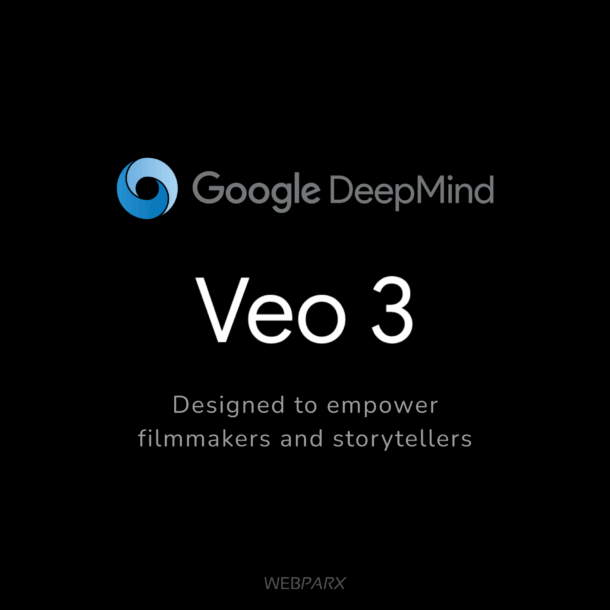 A futuristic logo of Veo 3, showcasing its modern and cutting-edge design.